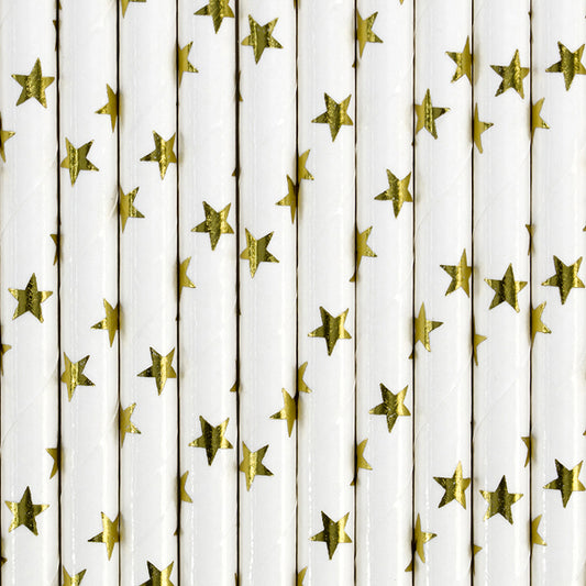 Papirne  slamke gold star 19,5cm  1/10