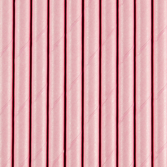 Papirne  slamke pink 19,5cm  1/10