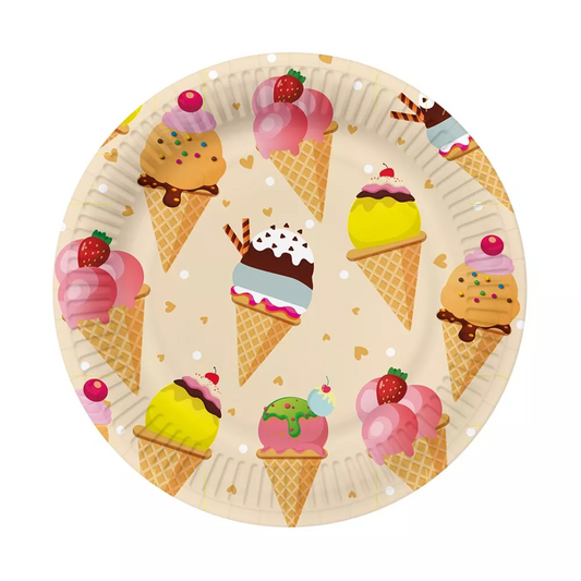 Papirni tanjiri 23 cm 1/8 Ice Cream