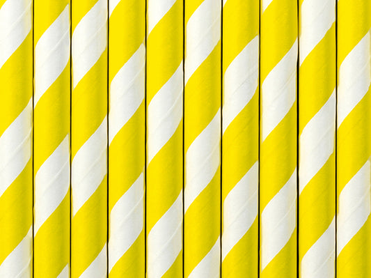 Papirne  slamke žute 19,5cm  1/10